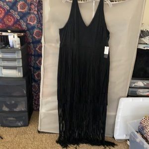 Black fringe dress